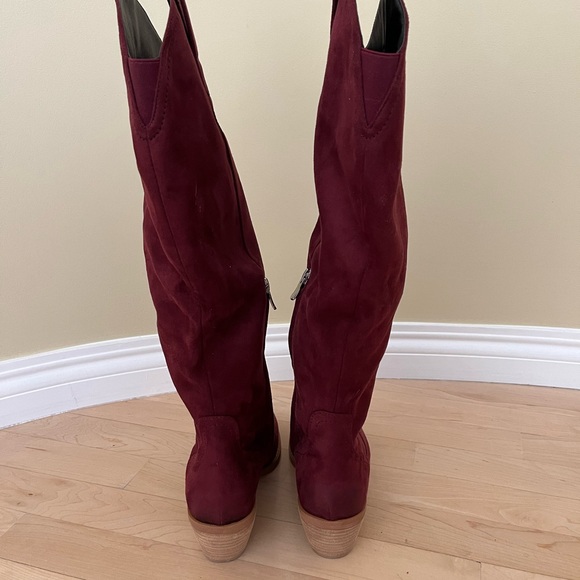 Ccocci - Knee High Zip Up Suede Western Style Boots - Picture 6 of 8